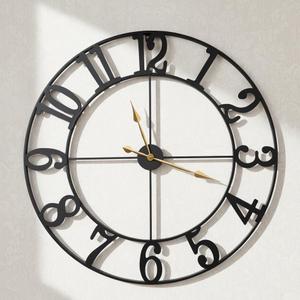 Zabiki 30 Inch Large Wall Clock Modern, Vintage Farmhouse Decorative Black Metal Wall Clock for Living Room Decor, Xmas, Birthday Gift