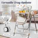 5 in 1 Convertible Baby High Chair Foldable, Baby Swing for Infants to Toddler,Portable Baby Feeding Chair, High Chairs for Babies and Toddlers, Silla de Comer para Bebe(White)