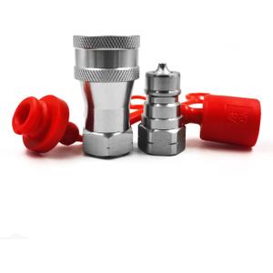 3/8" NPT Thread ISO 7241-1 Series A Hydraulic Quick Disconnect Coupling/Quick Coupler set with dust caps