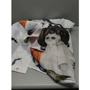 CINEKER Funny Halloween Dog Ghost Shower Curtain Sets for Bathroom 60Wx72H Pumpkins Boo Tree Shower Curtain Holiday Fun Halloween Bats Polyester Bathtub Curtain kids Child Bathroom Decor with 12 Hooks