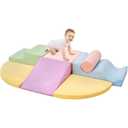 QUCHI Climbing Toys for Toddlers, Toddler Climbing Toys Indoor, 7-Piece Soft Foam Climbing Blocks Set, Toddler Playtime Corner Climber Indoor Foam Play Gym for Climbing Crawling and Sliding