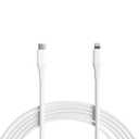 Amazon Basics MFi Certified USB-C to Lightning Fast Charging Cable for Apple iPhone, Nylon Braided, 10 ft, White