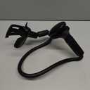 SAIJI Gooseneck Phone Holder for Bed Overall Length 38.6 Flexible Leather Wrapped Arm Overhead Cell Phone Mount Stand with 360 Adjustable Clamp Clip, Compatible with All 4-7 Cellphones (Black)