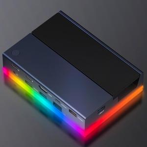 iVANKY 14-in-1 RGB 4K@120Hz Docking Station for Steam Deck OLED/ROG Ally X/Lenovo Legion Go, Foldable Dock with HDMI Gigabit Ethernet 10Gbps USB 3.2, SD/TF Slots, 1Gbps Ethernet, 100W USB-C Charge