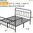 Vengarus Metal Bed Frame,Full Size Bed Frame with Headboard,Structurally Stable, Heavy Duty Steel Slat Supported,Under Bed Storage,No Box Spring Needed,14 Inch,Black