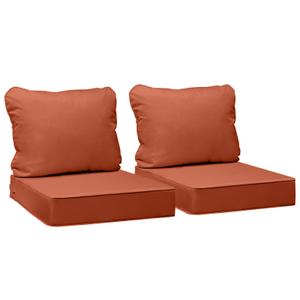 AAAAAcessories Outdoor Seat Cushions for Chairs, Fade-Resistant, Waterproof Patio Furniture Replacement Cushions, 22" x 22" x 3" + 22" x 17", Set of 2, Rust