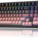 BlueFinger Wireless Gaming Keyboard, RGB Backlit, Tri-Mode Bluetooth/2.4G/USB-C, 98 Keys Quiet Keyboard with Number Pad, Volume Knob & Screen, Side Printed PBT Keycaps for PC/Mac/Laptop