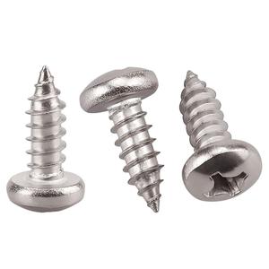 #8 x 1/2" (200 Pack) Stainless Steel Phillips Pan Head Wood Screws, Stainless Steel 304 (18-8), Pan Head Sheet Metal Screws Self Tapping for Wood
