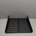 2U Server Rack Shelf - Universal Vented Rack Mount Cantilever Tray for 19" Network Equipment Rack & Cabinet - Heavy Duty Steel - Weight Capacity 50lb/23kg - 16" Deep Shelf, Black - TAA