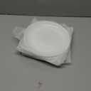 7.5 inch Ribbed Salad Appetizer Plate Set of 6, Opal Glass Round Small White Plates for Dessert, Kitchen, Dishwasher and Microwave Safe