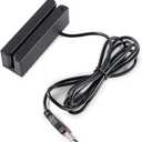 Msr90 Swiper Magnetic Credit Card Reader USB 3-Tracks Hi/Lo Data Collector, Mini Stripe Card Reader for Point of Sale (POS), Access Control, ID Verify
