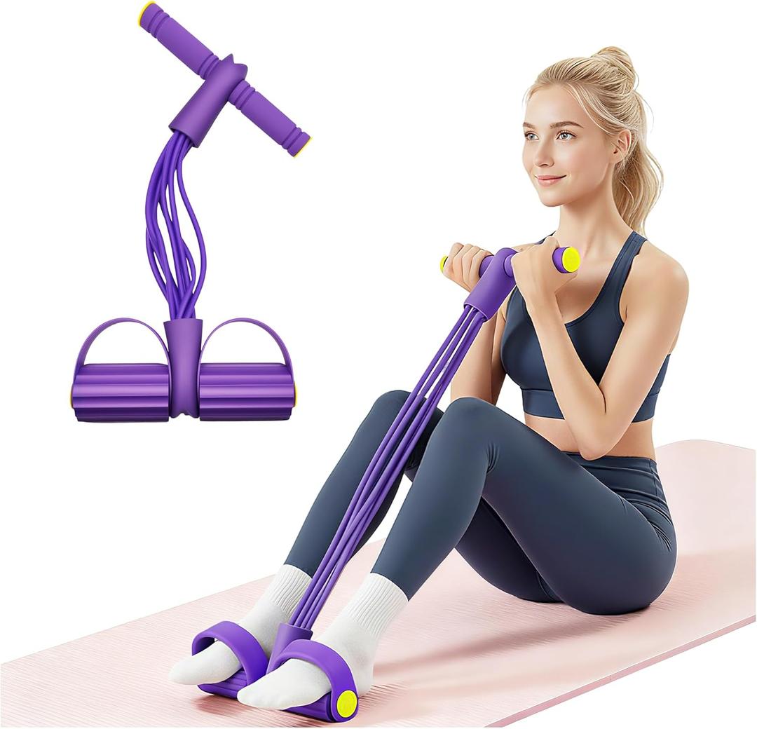 Multifunctional Pedal Resistance Band with Handle,4/6/8 Tubes for All Weights,Upgrade Heavy-Duty TPE Tubes with 300% Stretch for Full Body Workouts.