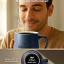 12oz IntelliHeat Coffee Mug | Baristas Choice | Exclusive Wireless SmartSense Pad | Maintains Perfect 135F | Hand-Crafted Ceramic Mug & Lid | for Tea Drinkers | Backed for Life - Blue