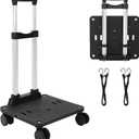 Relavel Folding Hand Truck, Lightweight Small Dolly Cart with 360 Spinner Wheels, Foladable Trolley Luggage Cart, Portable Collapsible Cart Suitable for Moving Extra Large Makeup Case Backpack