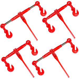 Ratchet Chain Binder 3/8"-1/2" 4pack Load Binders 9200 Lbs Working Load Breaking, Chain Binders Ratcheting Heavy Duty of Transportation, Agricultural Machinery and Other Fields