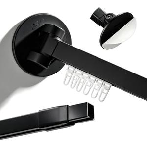 Black Adjustable Shower Curtain Rod 59-86 Inch,180° Rotatable Ends, Aluminum Shower Curtain Pole for Living Room, Bedroom, Bathtub, Stall