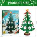 Christmas Countdown Advent Calendar,with a Tabletop Wooden Christmas Tree and 28 Ornaments Snowman Santa Decorations for Boys, Girls and Kids Party Favors, Classroom Prizes, Xmas Gift (Style 1)