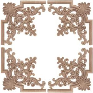 4PCS Decorative Wood Carved Corner Onlay Appliques 5.9 * 5.9in for Furniture Door Cabinet (4Corner 5.9 * 5.9in)