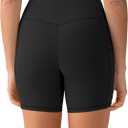 YUNOGA Womens High Waist Biker Shorts with Pockets 6"/8" Yoga Shorts Gym Workout Running Spandex Shorts (Black, XL)