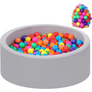 Foam Ball Pit for Toddlers with 100 Balls, Large Baby Ball Pit for Babies with Soft Memory Sponge, Indoor Outdoor Baby Playpen, Kids Play Ball Pool