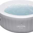 Bestway SaluSpa St. Lucia EnergySense AirJet Inflatable Hot Tub Spa (67" x 26") | Inflatable Spa with Smart App Control & Energy-Efficient Thermal Cover | Fits 23 Persons | Gray