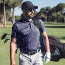 Mens Golf Shirt Short Sleeve Dry Fit Moisture Wicking Performance Collared Funny Print Golf Polo Shirts for Men (XL)