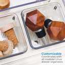 iDesign Linus Plastic Drawer Organizer, Storage Container for Vanity, Bathroom, Kitchen Drawers, 3" x 3" x 2", Set of 2, Clear