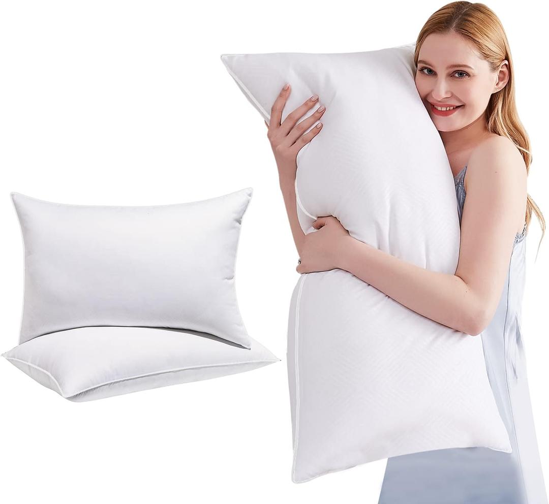 Mr.Ye Bed Pillows for Sleeping King Size 2 Pack Premium Luxury Hotel Quality Soft Pillows Down Alternative Filling for Back, Stomach or Side Sleepers, White