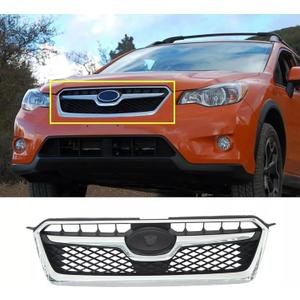 MUTUSAISI Front Bumper Upper Grille Chrome Grill Compatible with 2012-2016 Subaru Impreza/ 2013-2015 XV Crosstrek/ 2016 2017 Crosstrek, Chrome
