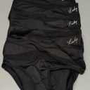 Women's High Waisted Underwear Postpartum Stretch Full Coverage Breathable Briefs 4 Packs Panties (Medium, Black)