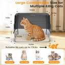 Stainless Steel Litter Box with Lid, Side Entry Large Enclosed Cat Litterbox for Kitty & Multi-Cat, Flip Cover Easy to Clean, High Sided Metal Cat Litter Pan with Scoop, Mat, Anti-Leakage, Non-Sticky