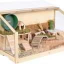 40-Inch Wooden Hamster Cage Openable Top with Easy View Acrylic Sheets - Enclosure for Syrian & Dwarf Hamsters, Hedgehogs, Gerbils, Mice, Rats, Guinea Pigs, Rabbits (41.3 X 19.7 X 21.7 inches)