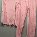 Women's Beauty Sleep 2-pc. Cozy Pajama Shirt & Pants Bottom Set Heart Printed, Size L
