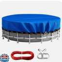 24FT Round Winter Pool Cover,Pool Covers for Above Ground Pools,Heavy Duty Durable PE Material Swimming Pool Covers,Cold-Resistant Anti-UV,Extreme Weather Protection,Winch and Cable Kit-Aibiley