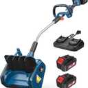 Electric Snow Shovel, 40V | 13-Inch | Cordless Snow Blower, Battery Powered Snow Blower with Directional Plate & Adjustable Front Handle (2 * 20V Battery & Dual Quick Charger Included)