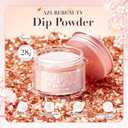 2 x AZUREBEAUTY Glitter Pink Nail Dip Powder Colors 28g/1oz Dipping Powder 2X Shining French Art Starter Manicure Beginner DIY Salon Home Gift Long Lasting Dip Nail Powder
