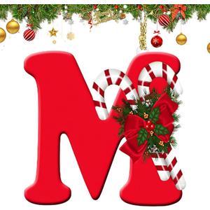 4 x 26 Letter Ornaments for Christmas Tree Decoration - Personalized Hanging Pendant Xmas Alphabet for Christmas Initial Ornament 2025, DIY Craft Ornaments,Original Gifts for Family Friends (M)
