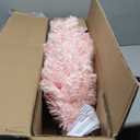 DORTALA 5 FT Pencil Christmas Tree Pink, Unlit Artificial Slim Xmas Full Tree with 328 Branch Tips, Folding Metal Stand, Flocked Skinny Decor Tree for Home Office Party