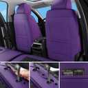 Car Seat Covers Front Seat Purple Black, Luxury Faux Leather Waterproof Non-Slip Seat Protector Universal Fit for Most Cars SUVs Trucks Pick-ups,Car Interior AccessoriesPurple Black-Front