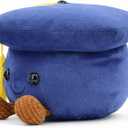 Cute Graduation Cap Plush Figurine, Soft Stuffed Mortarboard Decor with Smiley Face & Gold Tassel, Ideal Graduation Keepsake for Graduates, Friends & Colleagues (Blue)