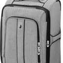 LONDON FOG Newcastle Softside Expandable Spinner Luggage, Black White Herringbone, Carry-On 20-Inch