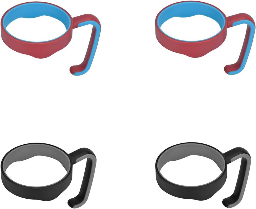 4 PCS 20 oz Tumbler Handle for Yeti, Black and Red Anti-Scratch and Anti-Slip Handle for Yeti 20 oz Tumbler