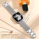 Metal Band Compatible with Apple Watch Bands for Women, Dressy Stainless Steel Link Bracelet, Designer Strap for iWatch, Size: 38mm/40mm/41mm/(42mm-Series 11 10)