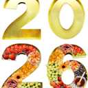 12" Fillable Cardboard Numbers 2026 Charcuterie, Graduation/New Year Party Centerpiece Decorative Tray (Gold)