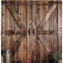 Rustic Barn Door Shower Curtain for Bathroom, Retro Countryside Wood Board Bathroom Decor Curtain Sets,Art Vintage Famhouse Western Bath Curtains RV Shower Curtains with Hooks 60X70IN