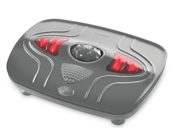 Homedics Vibration Foot Massager – Heated Portable Foot Massager Machine, Soothing Heat with Multi-Point Sensations and Toe-Touch Control