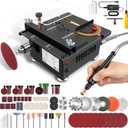 Mini Table Saw,Mini Multi-Functional Portable Crafts Saw Speed Angle Cutting Depth Adjustable Cutting Sanding Engraving for Wood Acrylic PCB Plastic(0.1-16mm)