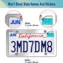 Stainless Steel License Plate Frames- 2 Pack Mirror Polished Car Plate Holder, with Screws, Chrome Caps, Heavy Duty Rustproof Metal Front Rear Car Tag Frame