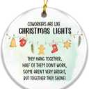 3 x Best Team Ever Ornament 2025, Coworkers Ornament  Decoration Quote Coworkers are Like Christmas Lights  White Elephant Gift for Team, Secret Santa, Workplace Appreciation Present for Colleagues