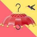 Baffle for Bird Feeder Cover Dome Rain with 3 Hooks, Suitable for Hummingbird Feeders and Wild Bird Feeders,Built-in Ant Moat,Protective Cover for Hanging Bird Feeders,14 inches, Purple (Red)